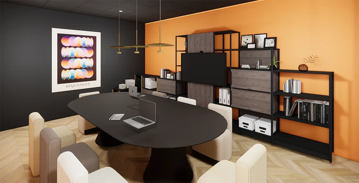 Salle de réunion moderne pour entreprise en Bretagne, mobilier contemporain