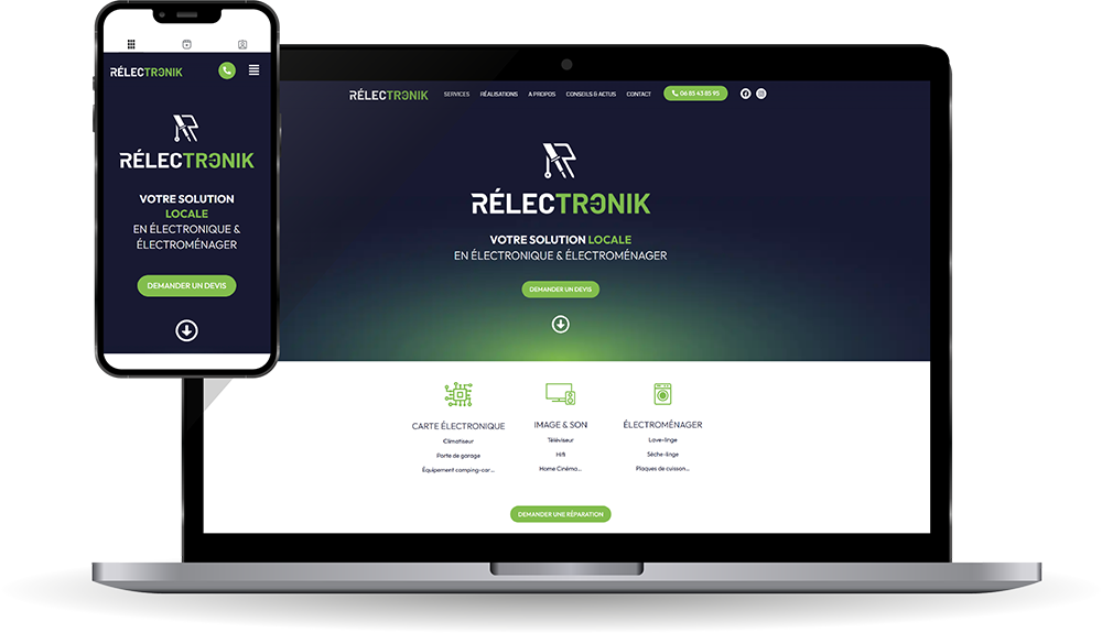 Site internet Rélectronik réparateur Montfort sur Meu