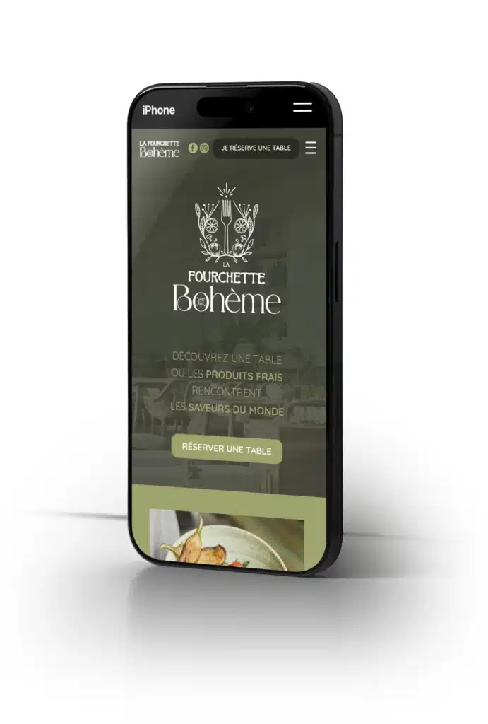 Logo et site de restaurant à Rennes, version mobile responsive